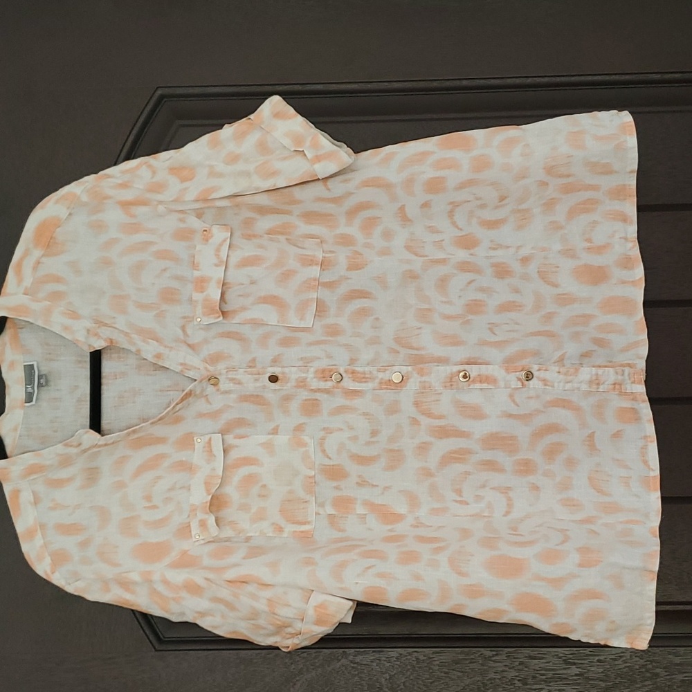 JM COLLECTION LINEN 100% WOMEN'S TOP